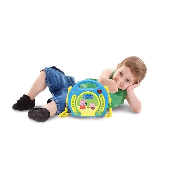 Bärbar CD-spelare med 2 Peppa Pig-mikrofoner