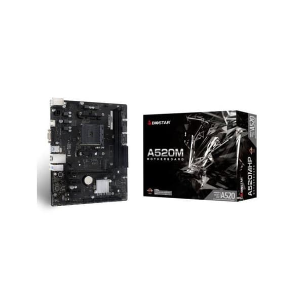 Platskort Biostar A520MHP AM4 DDR4 micro ATX stöder upp till 64GB RAID PCIe M.2