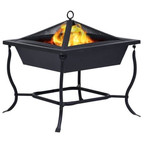 vidaXL Fire Pit Black 42x42x45 cm Stål 46647