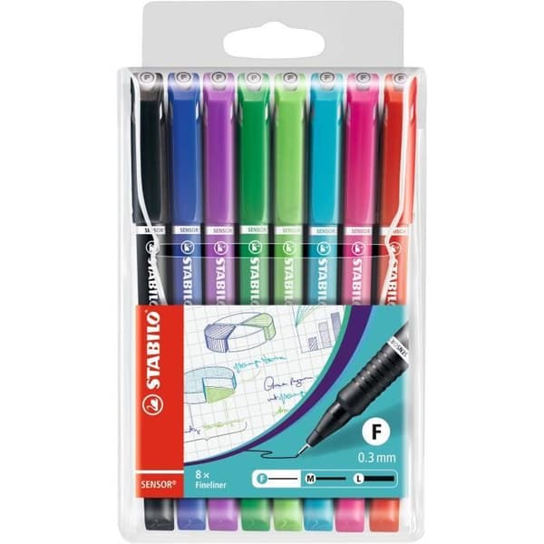 STABILO 8 tuschpennor SENSOR F - fin spets