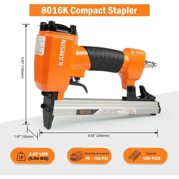 Kamsin 8016K tryckluftstiftare - Hållbar och ergonomisk för tapetsering