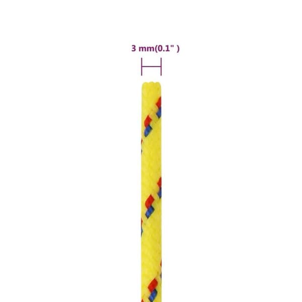 152588 vidaXL Båtrep Gul 3 mm 50 m Polypropen