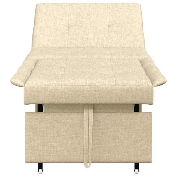 Soffa-säng Creme 194 x 67 x 37 cm tyg