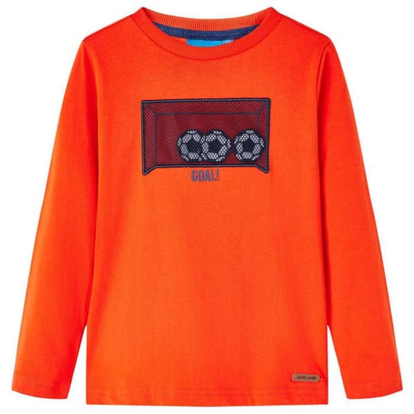 T-shirt barn långärmad orange multi-storlekar