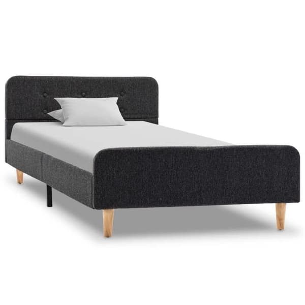 vidaXL Sängram Mörkgrå Jute 100 x 200 cm 284895
