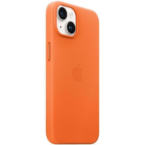 Fodral Bakficka Äkta Läder Original Apple För iPhone 14 Plus MagSafe Orange