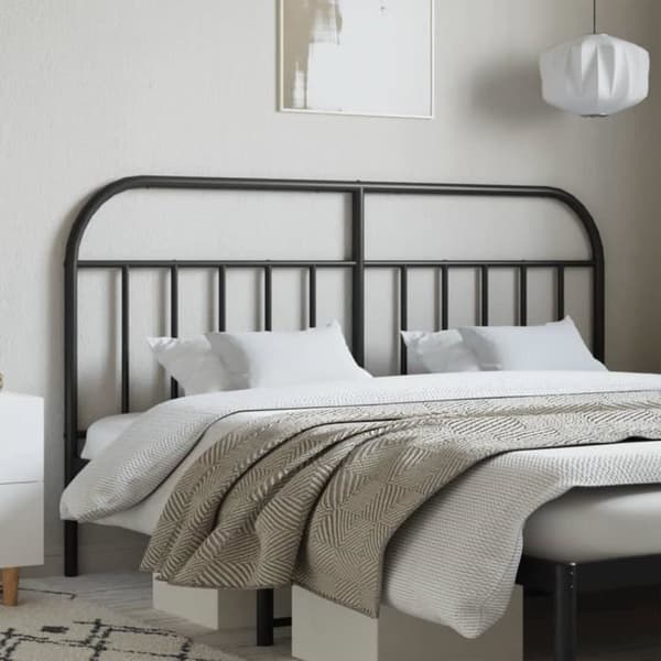 vidaXL Black Metal Sänggavel 180 cm 353671