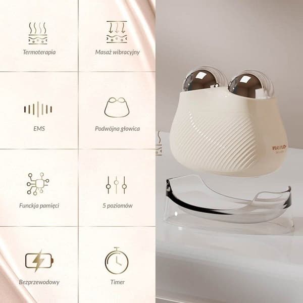 Ansiktsmassör EMS termoterapi - NENO BEAUTY - EMS-teknologi - Termoterapi 42°C - Vibrerande massage