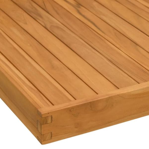 vidaXL Serveringsbricka 70x70 cm Massiv teak