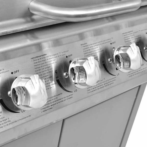 vidaXL Gasgrill 4 + 1 Cooking Zone Silver
