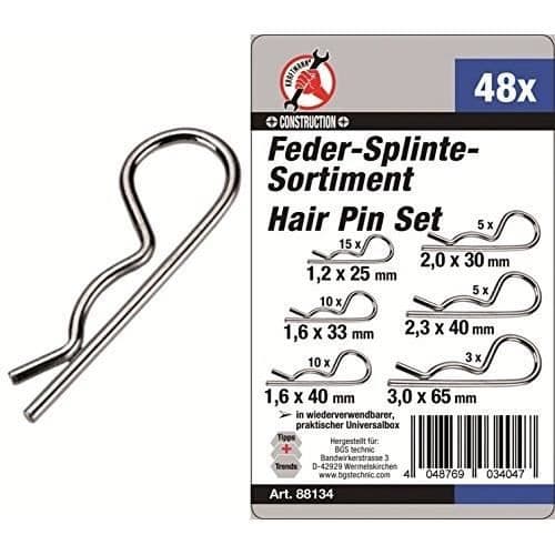 Cylindriska stift av stål Kraftmann Spring 88134 - 48 st
