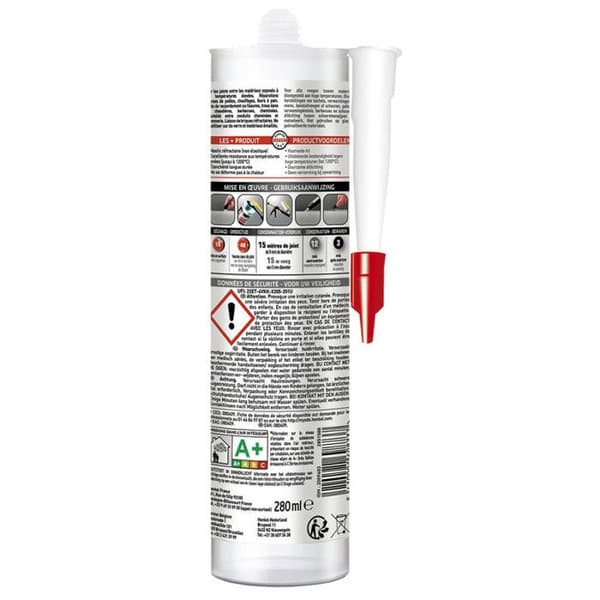 Spackel - RUBSON - 280ml - Svart - Ej elastisk - Hög temperatur