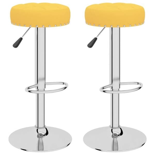 vidaXL Barstolar set om 2 senapsgul tyg 332978