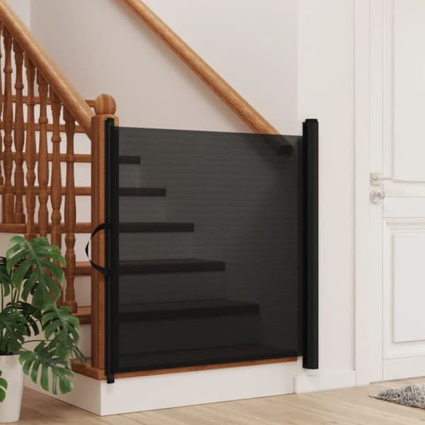 Fällbar dörr - Svart - 82,5x125 cm - Textilène - Säkerhet för hundar