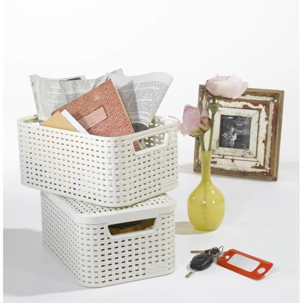 Curver Style förvaringsbox med lock 3 st S Vit 240586