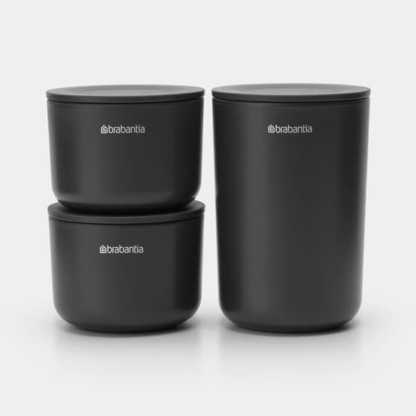CONTAINER PORTAOGGETTI SET DA 3 PZ GRIGIO SCURO