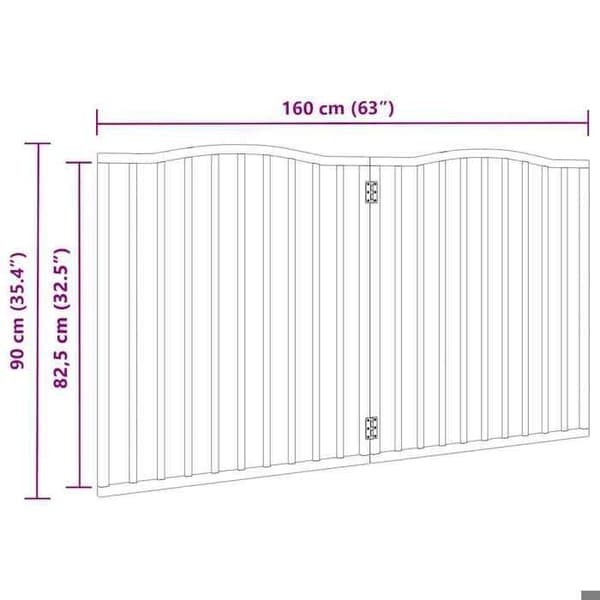 vidaXL Fällbar hundgrind 2 paneler 160 cm poppelträ 352210