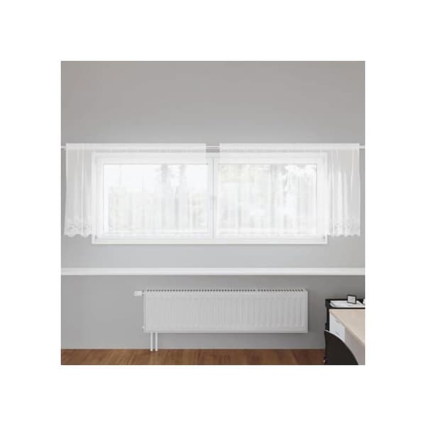 Spetsgardin - vidaXL - 80x300 cm - Vit - Polyester - Ljusfiltrerande - Integritetspaneler - Lätt