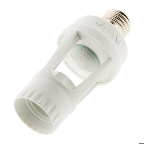 Douille E27 + inbyggd sensor - Vit - Zenitech