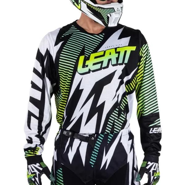 Långärmad motocrosströja Leatt 3.5 - vit/svart/grön