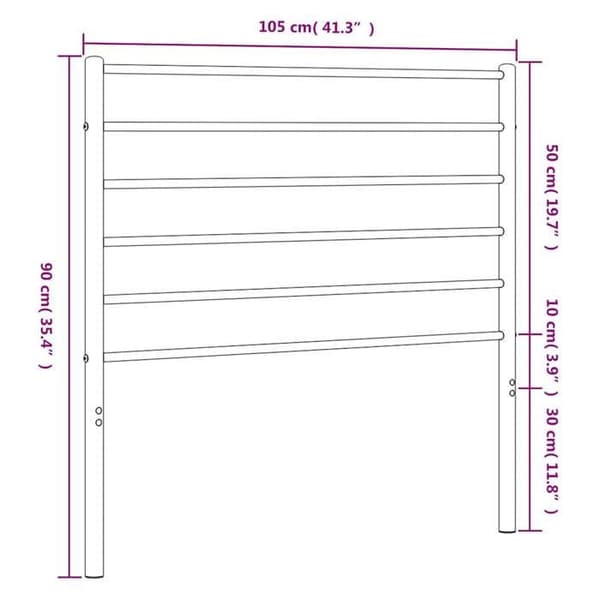 vidaXL Ersättningssänggavel metall vit 100 cm 352397