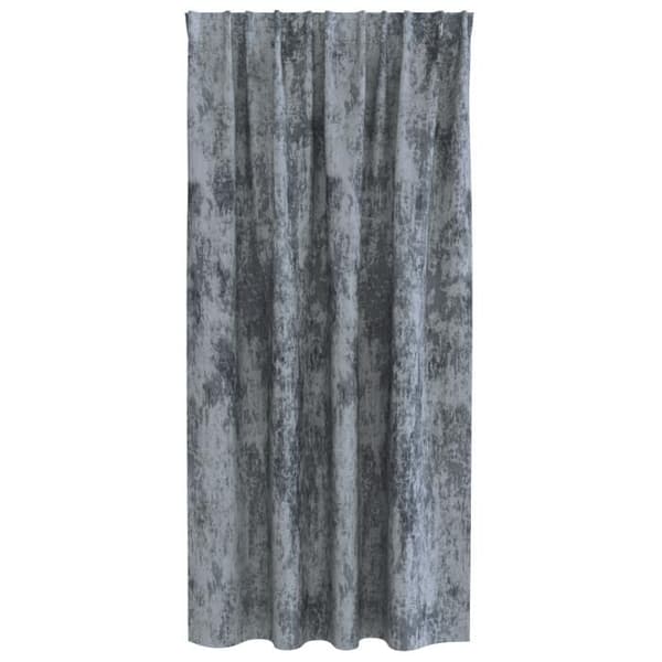 Sammet Gardiner - Silvergrå - 175x140 cm - Öljett - Maskintvättbara