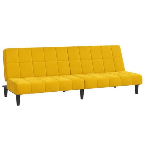 vidaXL Soffa-säng 2 platser gul sammet 375845