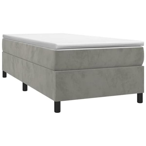 vidaXL Sängram med lameller ljusgrå 90x200 cm sammet 3121096