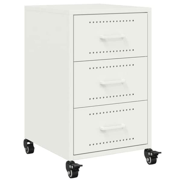 vidaXL Sängbord vit 36x39x59 cm stål 846733