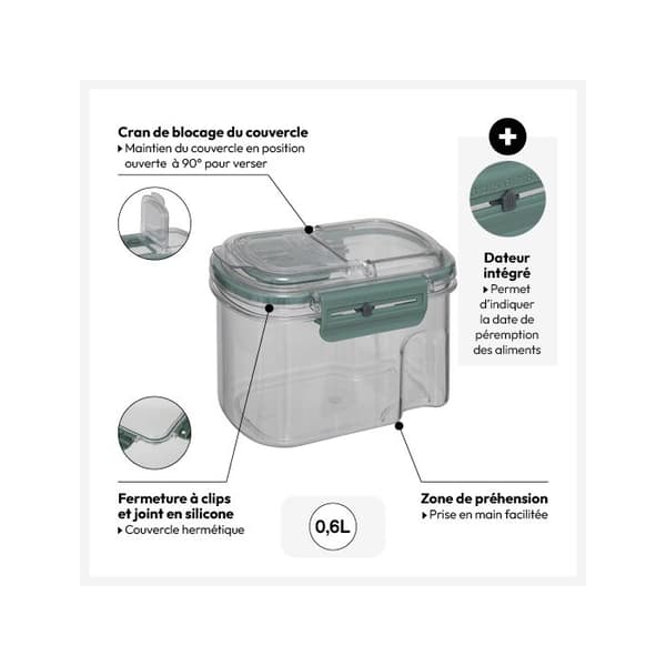 Förvaringslåda "Neo" 0,6L hermetisk med hällpip - 5 five simply smart