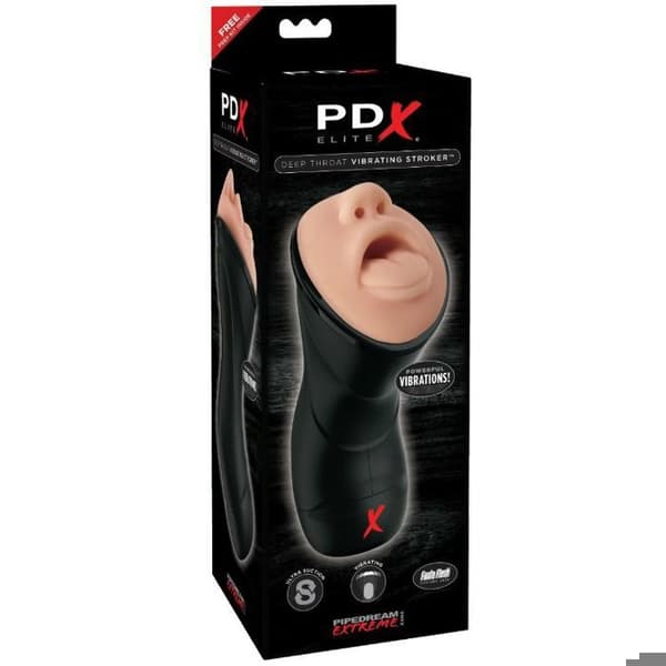 Masturbator - Pipedream - PDX Elite - Vibrerande - Svart - Deep throat effekt