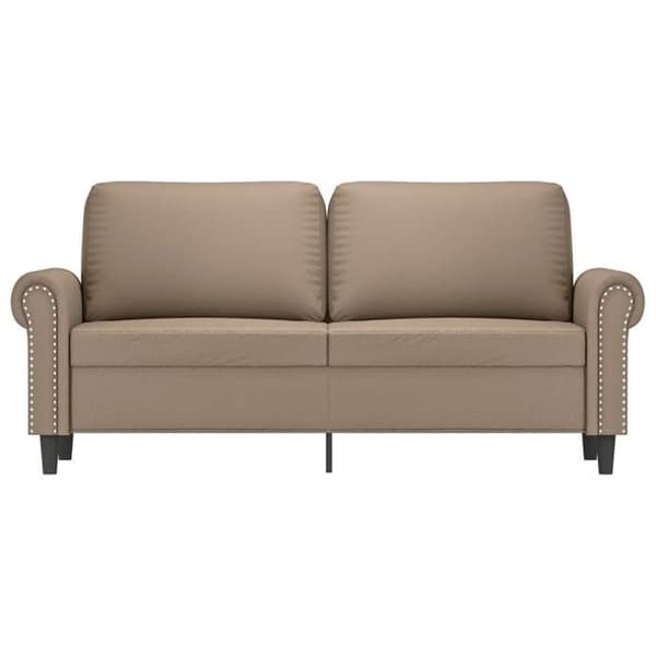 vidaXL 2-sitssoffa Cappuccino 140 cm Konstläder 359508