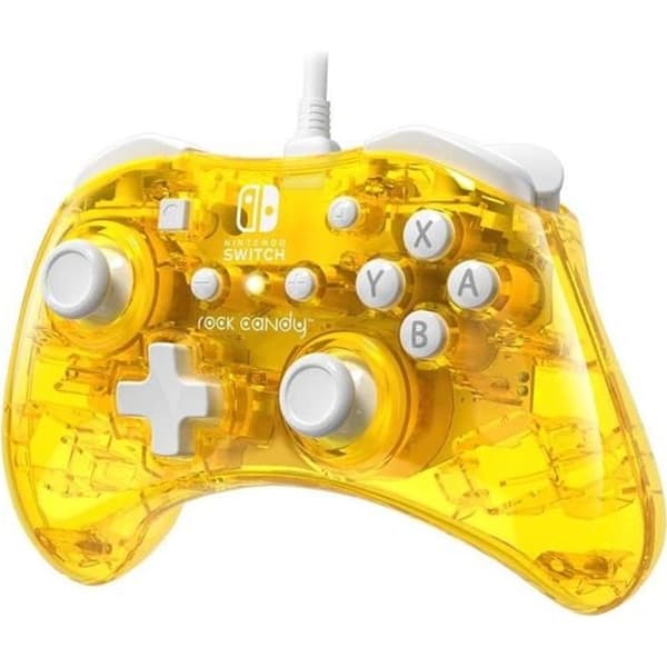 Spelkontroll - Rock Candy - Gul - Trådad - Nintendo Switch - 3m kabel ingår