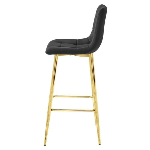 Taburett ARCETO - svart sammet / GULDA ben x 4