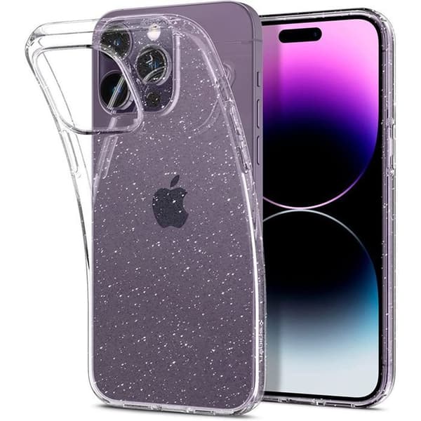 Coque för iPhone 14 Pro Max - Spigen Liquid Crystal Glitter - Crystal Quartz