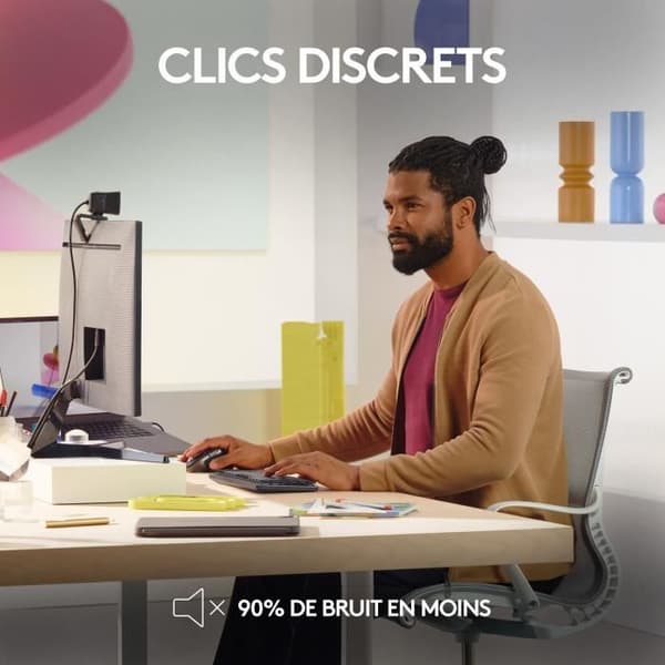 Mus - Trådlös - Logitech - MX Master 3S - Ljusgrå - För Mac