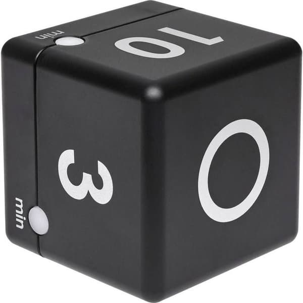 Timer - TFA DOSTMANN - Timer Cube - Svart - 4 förinställningar (3/5/7/10 min) - 60x60x60 mm