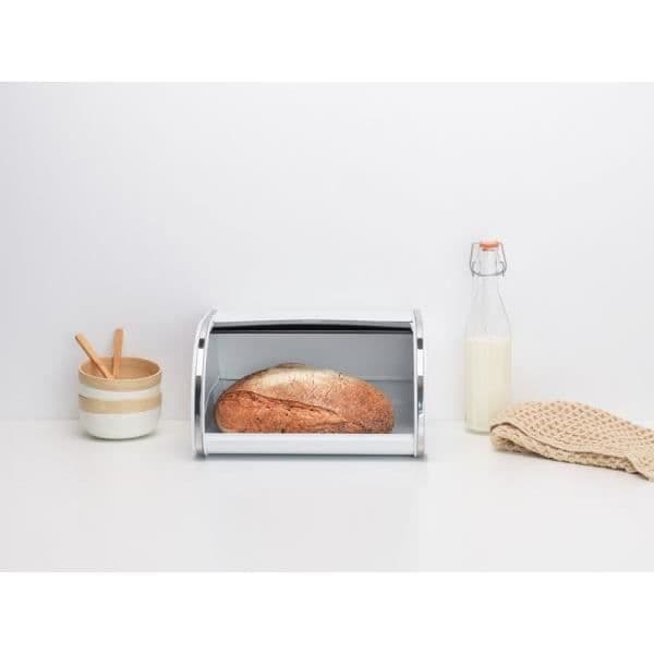 Brödbox - BRABANTIA - Medium - Skjutlock - Vit - Metall