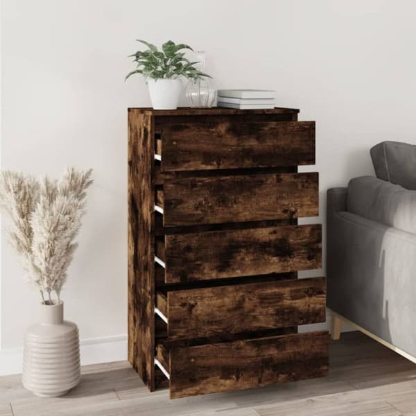 Byrå Rökt ek 60x36x103 cm Konstruerat trä