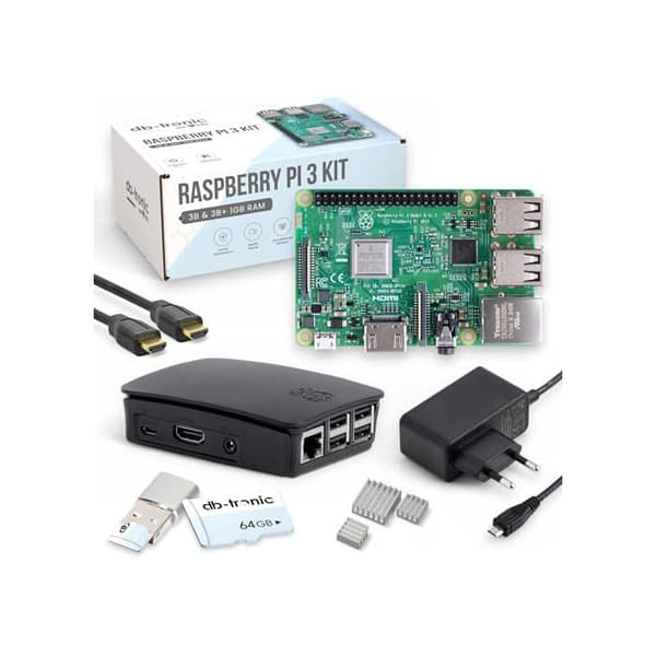 Raspberry Pi 3 B startpaket - db-tronic - 64 Go - HDMI 4K - 1 Go RAM