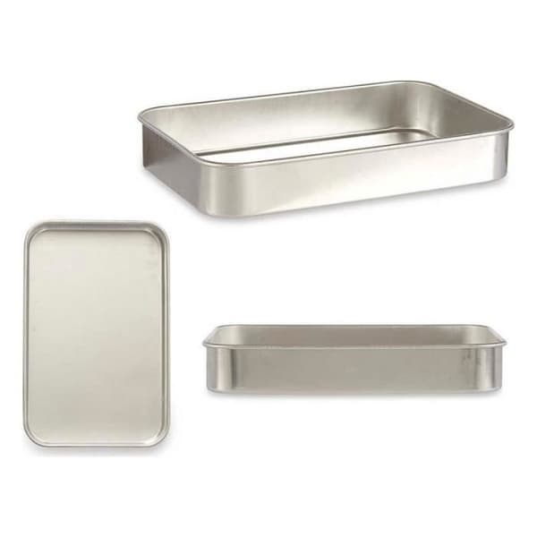 Gratängform i silver i aluminium (23,5 x 6 x 36 cm)