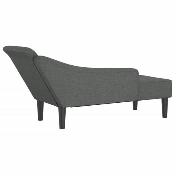 vidaXL Chaise longue med mörkgrå kuddar tyg 4007597