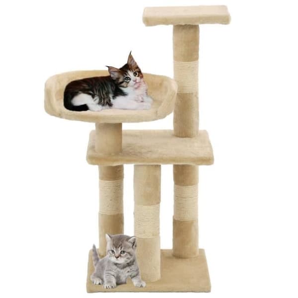 vidaXL Kattträd med Sisal skrapstolpar 65 cm Beige