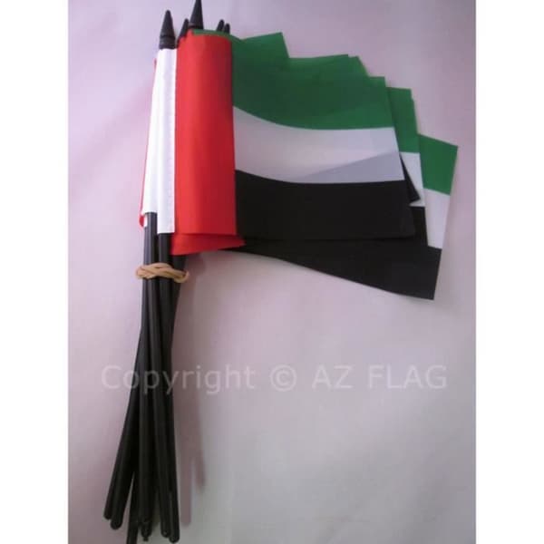 Lot om 10 Förenade Arabemiratens flagga 15x10cm -...
