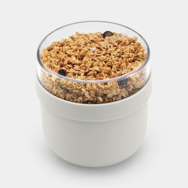BRABANTIA MAKE & TAKE RUND FÖRVARING FÖR FRUKOST 0,5L LJUSGRÅ