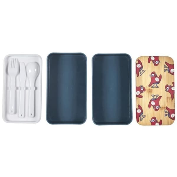Lunchlåda - Maskot - 2 nivåer - Gummiband - 18 cm