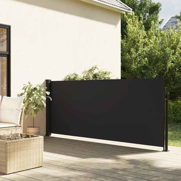 vidaXL Fällbar sidokappa svart 117x300 cm 4004279