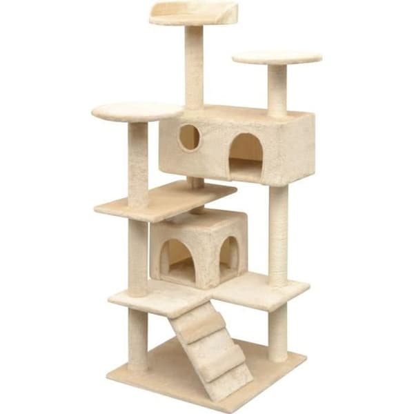 Cat Tree - vidaXL - 125 cm - Beige - Sisal skrapstolpar - inomhus
