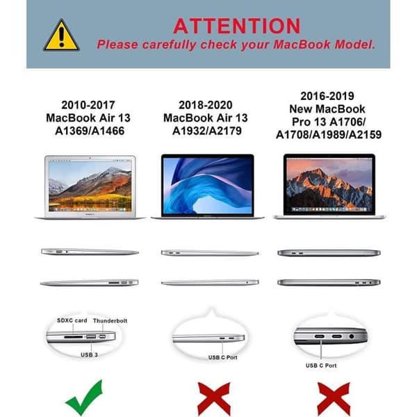 TECOOL Hard Case för 2010-2017 MacBook Air 13.3 A1466 A1369 - Kristallgrön