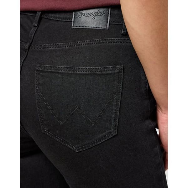 Wrangler hög midja jeans dam svart denim